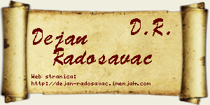 Dejan Radosavac vizit kartica
